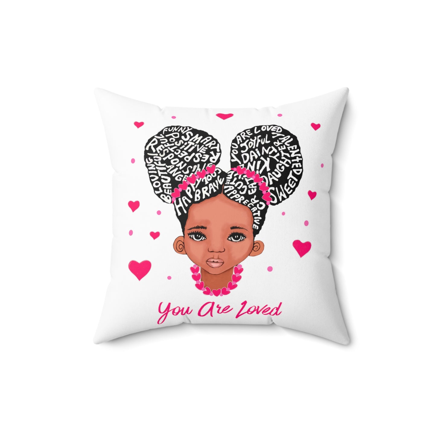 You Are Loved Square Pillow - Hearts