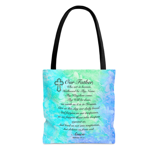 The Lord’s Prayer Marble Pink Tote Bag