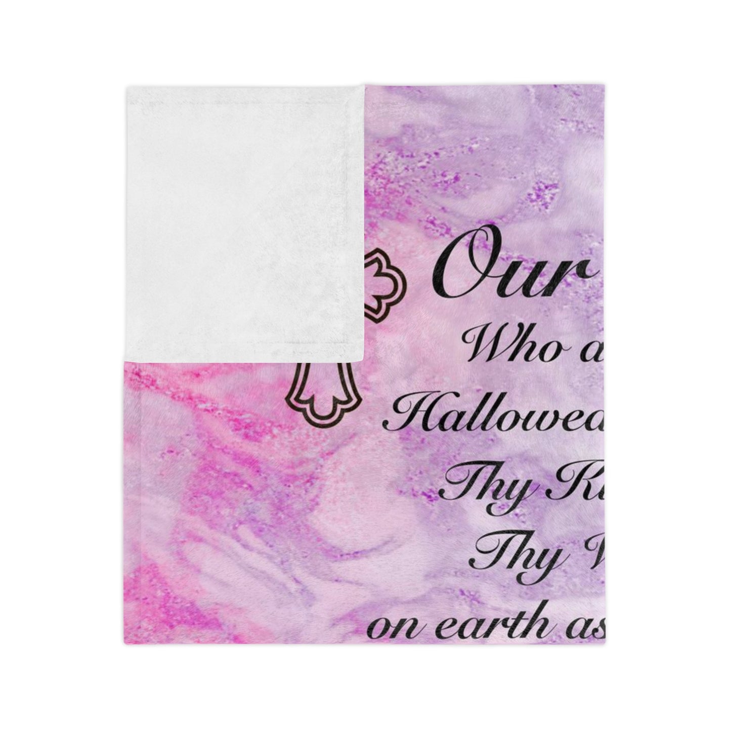 The Lord’s Prayer Marble Pink Minky Blanket