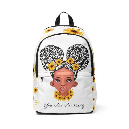You are Amazing Sunflower Fabric  Backpack