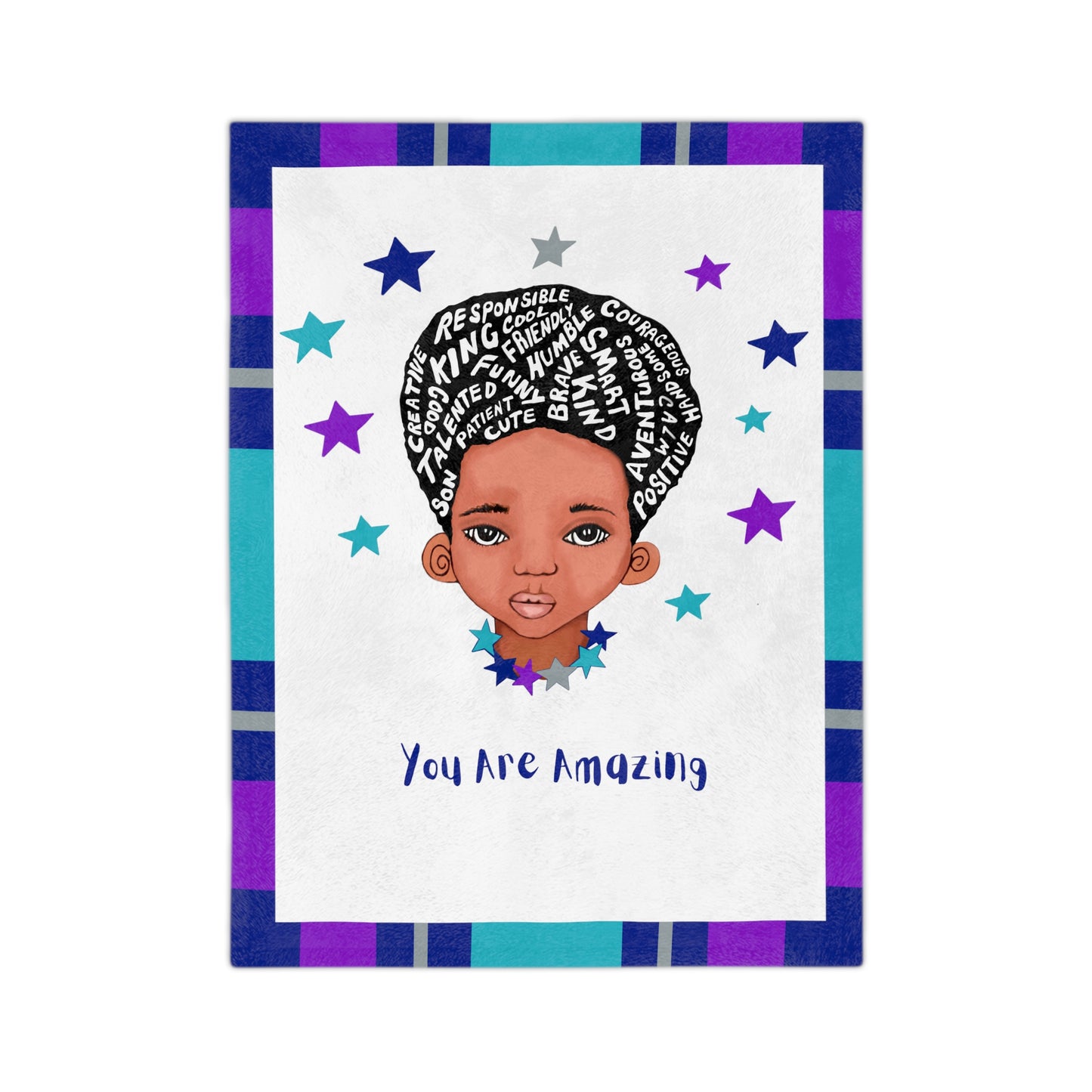 You Are Amazing Stars Customizable Minky Blanket