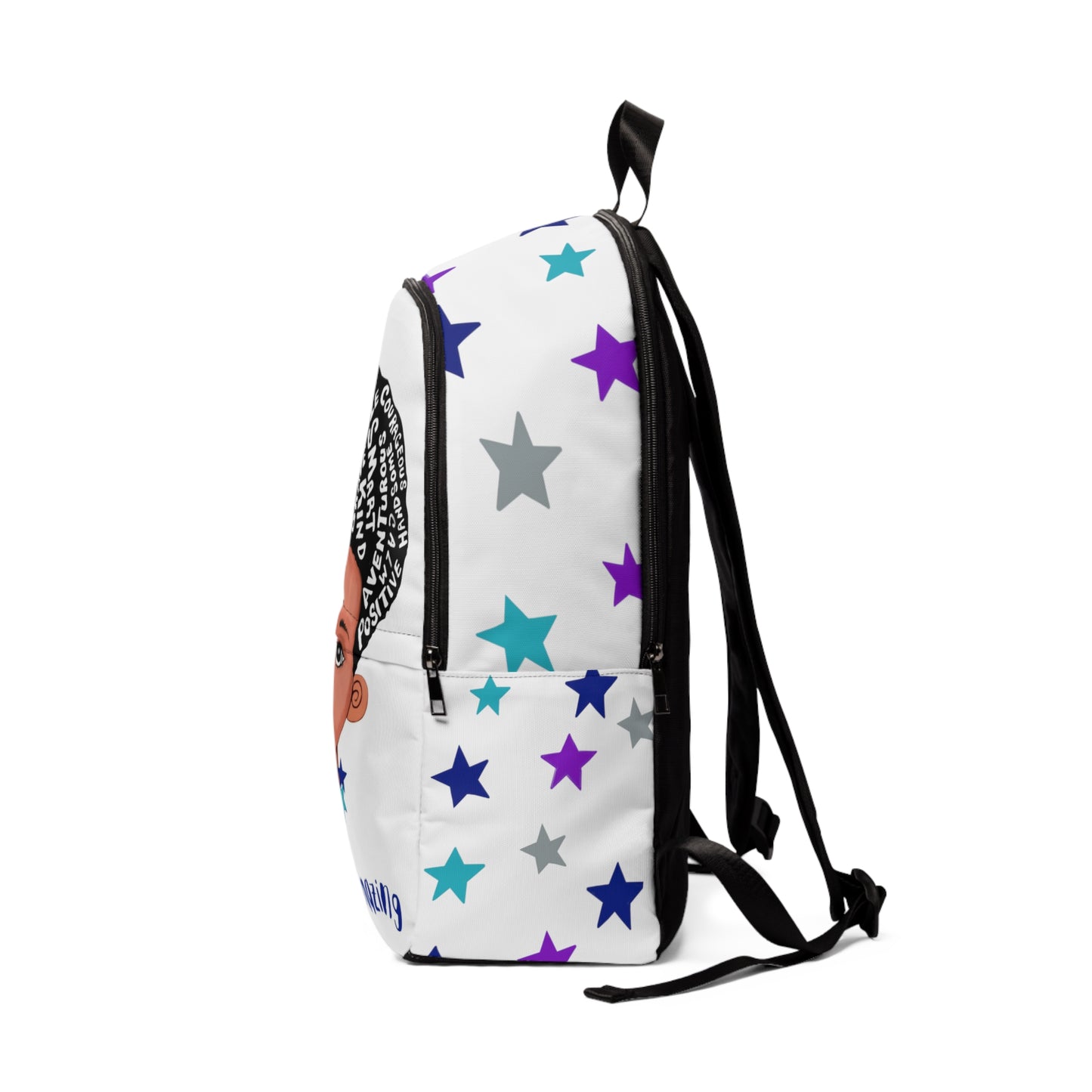 You Are Amazing Stars Fabric Backpack - white