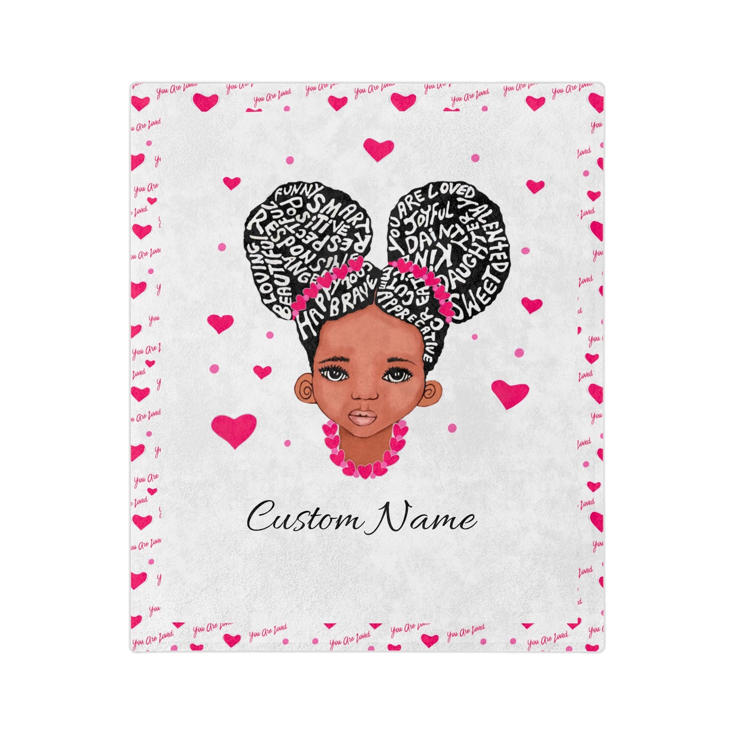 You Are Loved Customizable Heart Minky Blanket