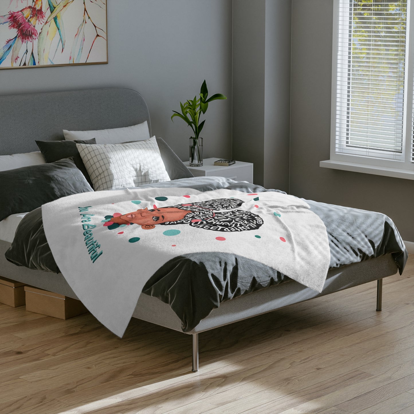 You Are Beautiful Customizable Bubble Gum Minky Blanket