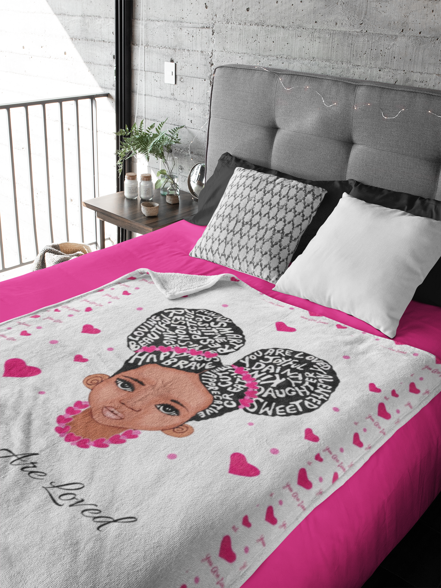 You Are Loved Customizable Heart Minky Blanket