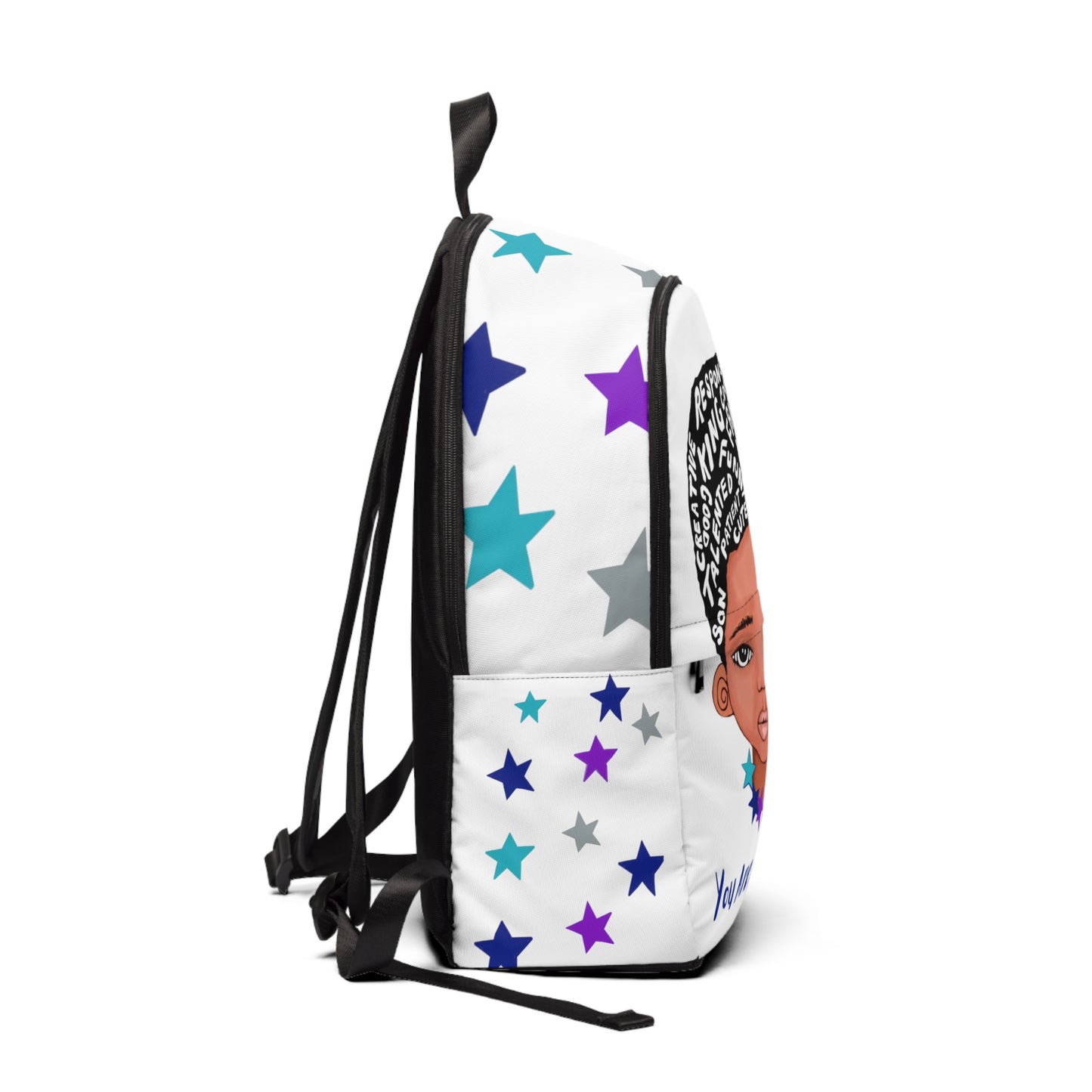 You Are Amazing Stars Fabric Backpack - white