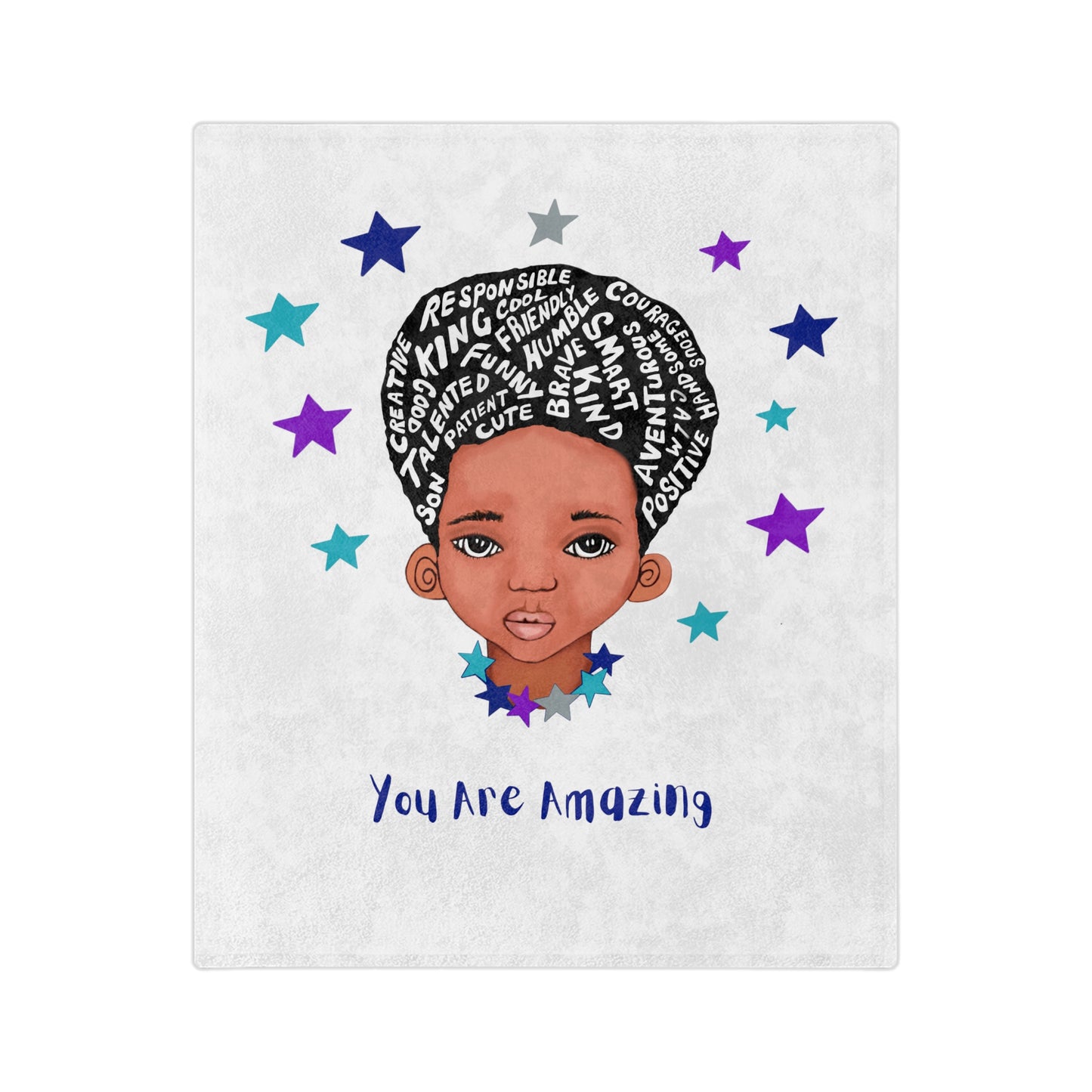 You Are Amazing Stars Customizable Minky Blanket