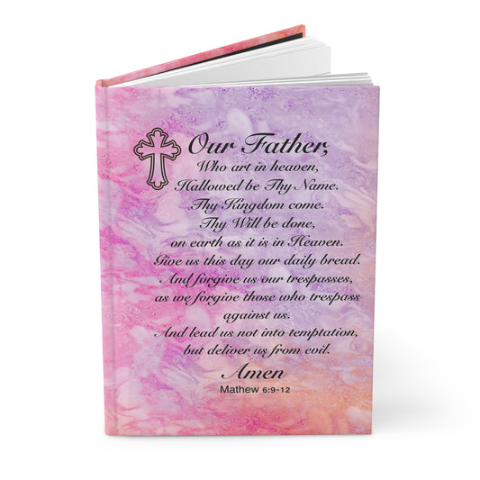 The Lords Prayer Marble Pink Hardcover Journal
