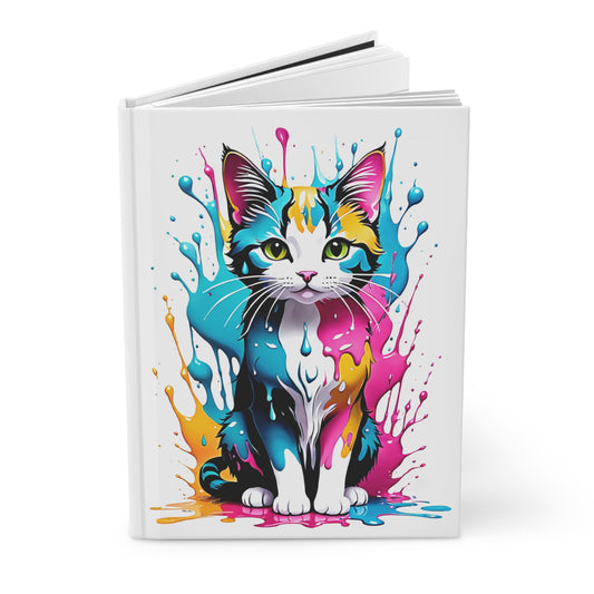 A Splash of Color Kitty Hardback Journal Journal