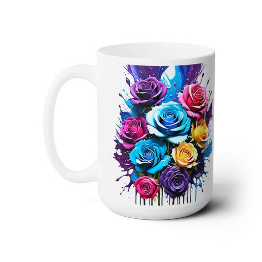 A Splash of Color Lovely Roses Ceramic Mug 15oz