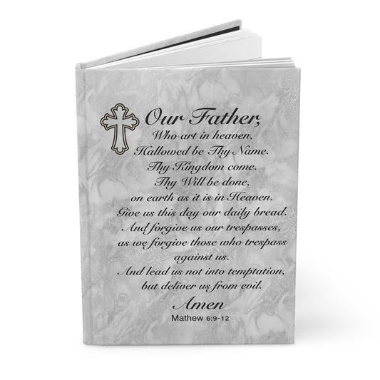The Lords Prayer Marble Gray Hardcover Journal