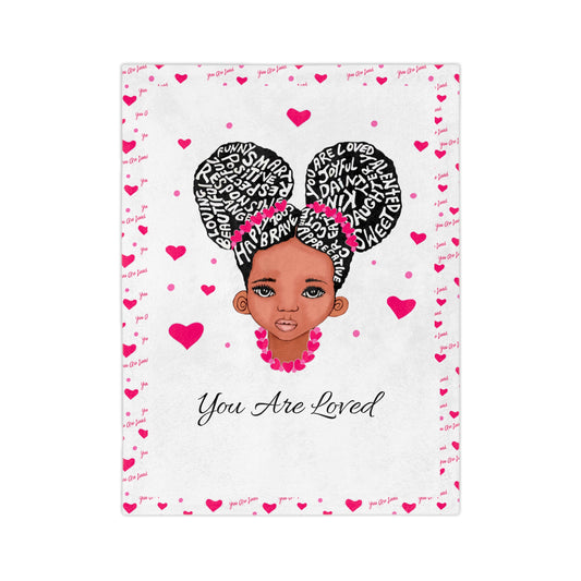 You Are Loved Customizable Heart Minky Blanket