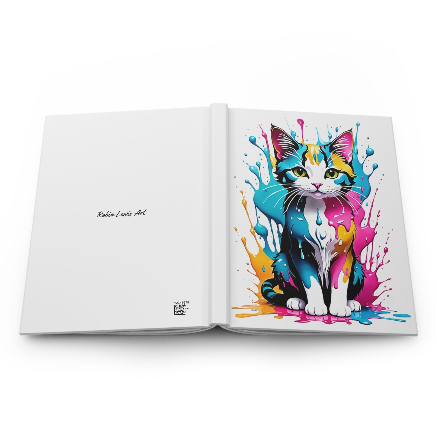 A Splash of Color Kitty Hardback Journal Journal