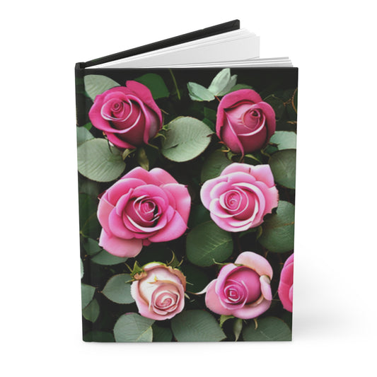 Lovely Pink Roses  Hardcover Journal