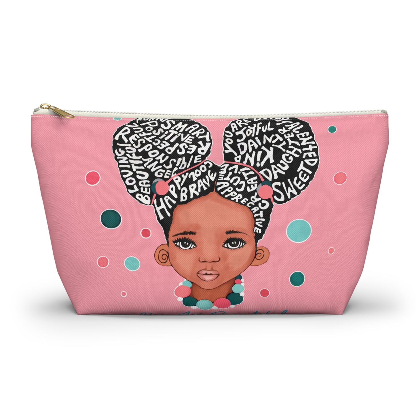 You Are Beautiful Pink Bubble Gum Accessory Pouch