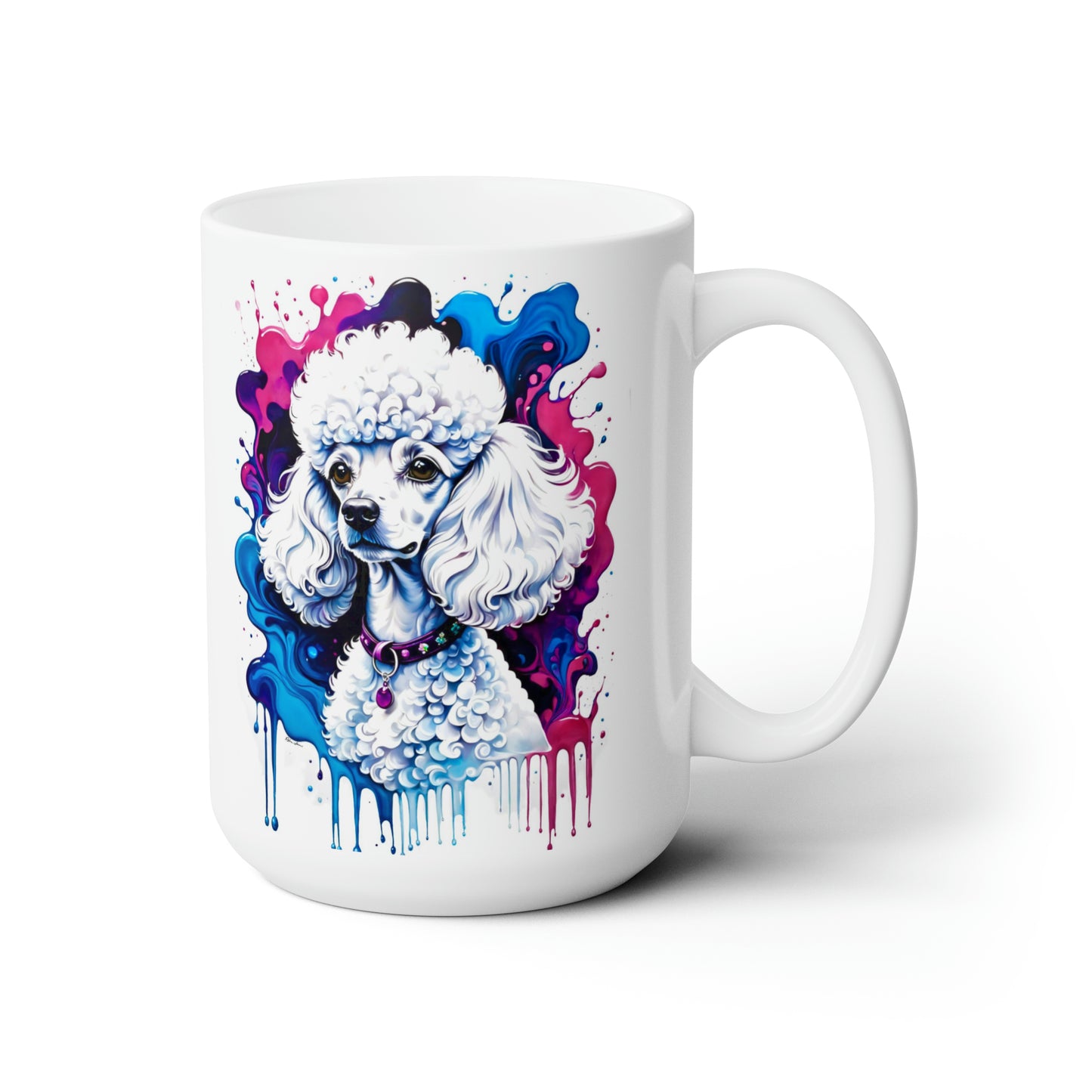 A Splash of Color Poodle Ceramic Mug 15oz