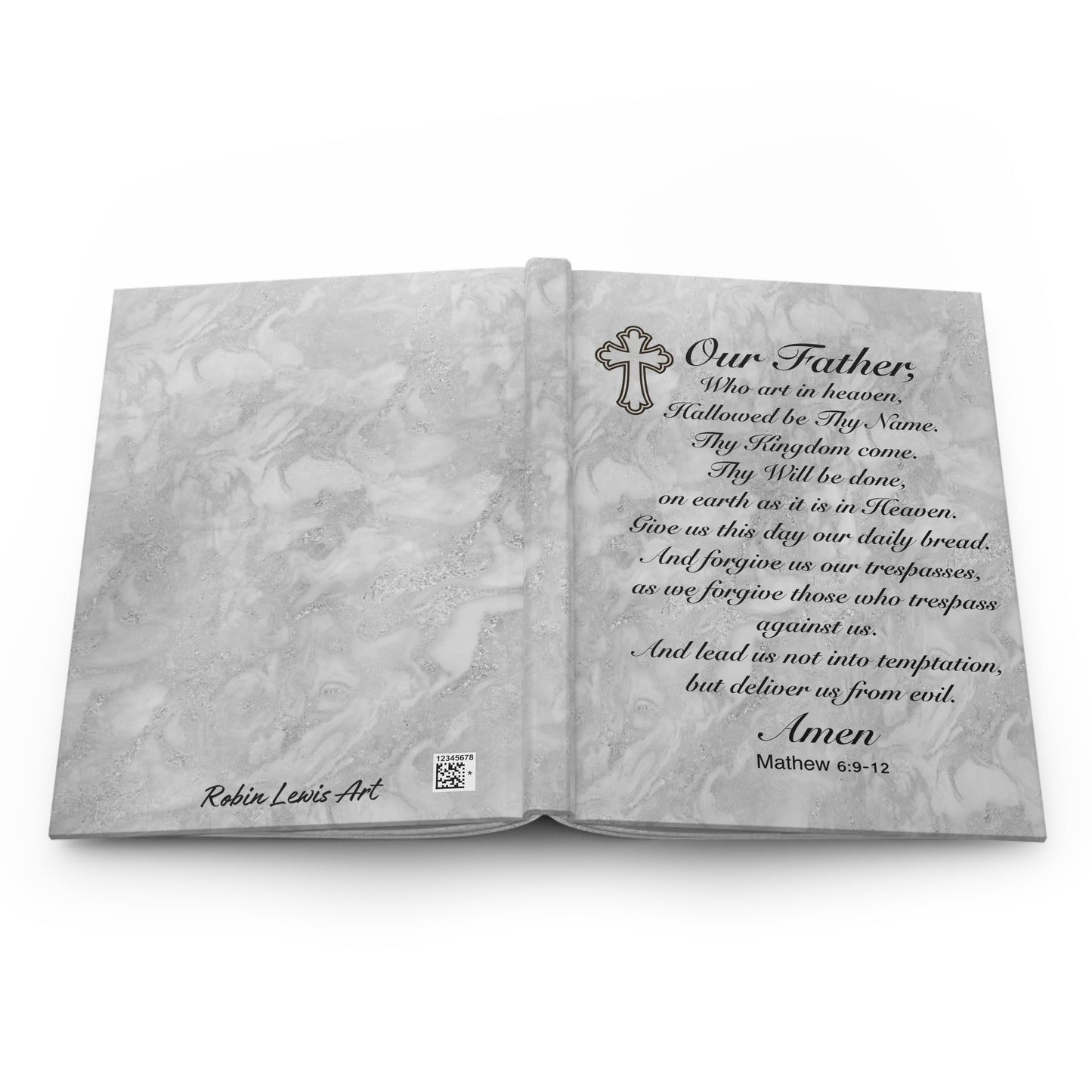 The Lords Prayer Marble Gray Hardcover Journal