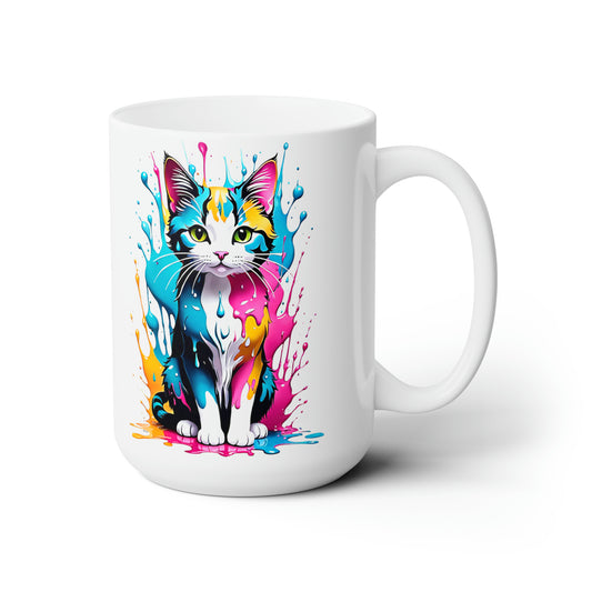 A Splash of Color Kitty Ceramic Mug 15oz