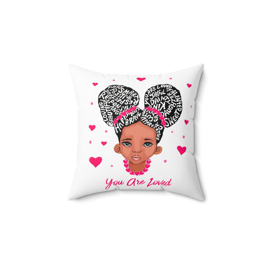 You Are Loved Square Pillow - Hearts