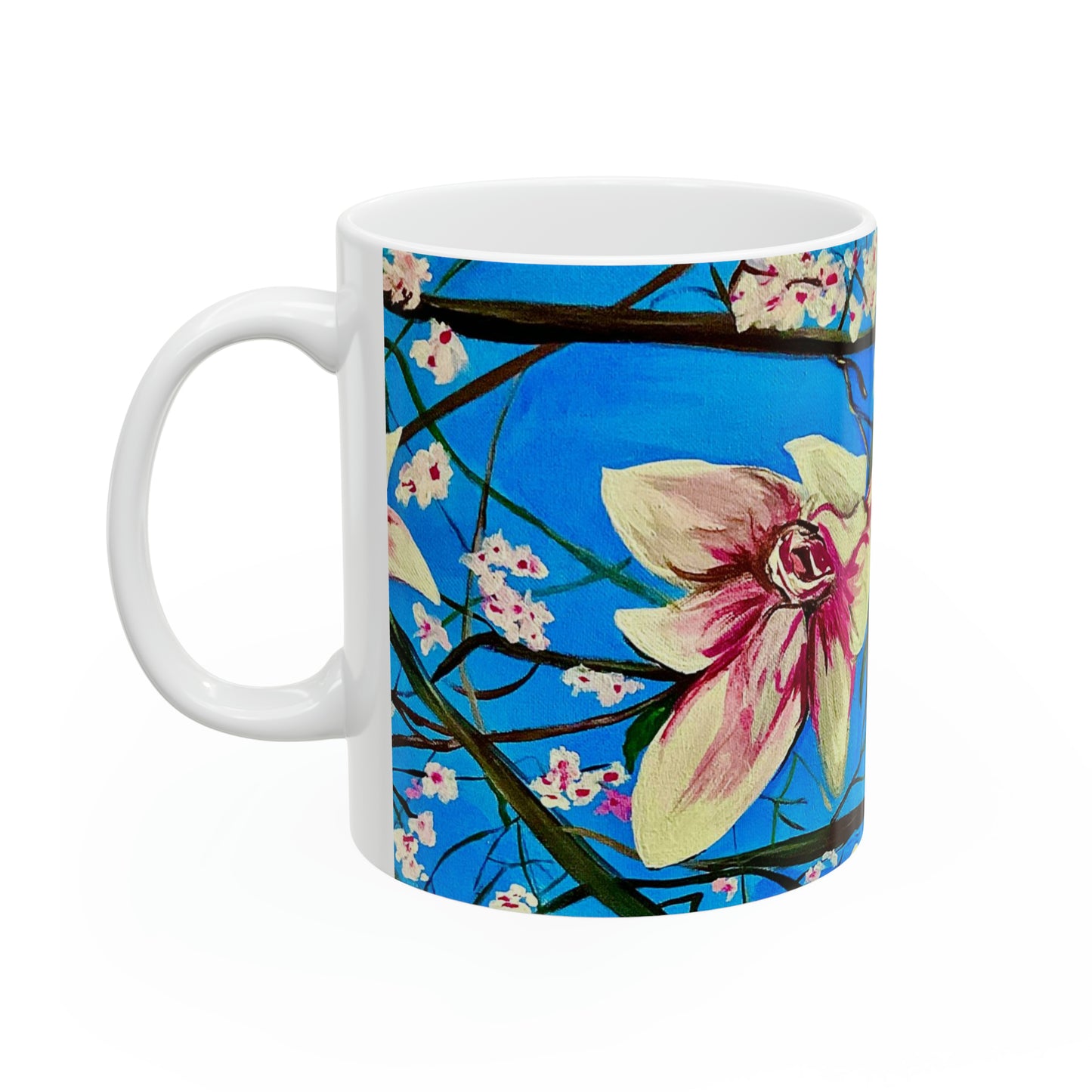 ‘ Pink  Dogwood Ceramic Mug 11oz