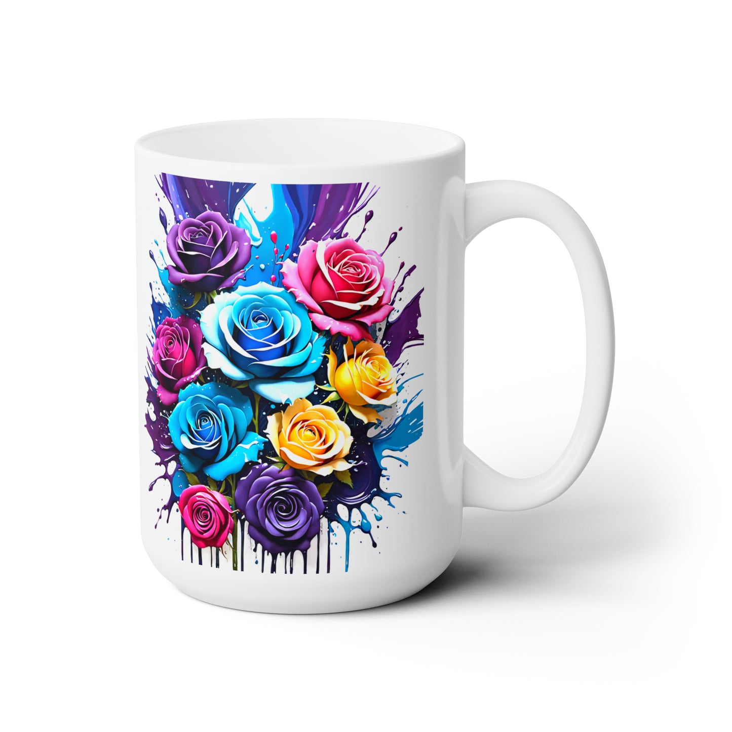 A Splash of Color Lovely Roses Ceramic Mug 15oz
