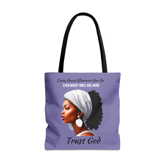 Trust God Lavender Tote Bag