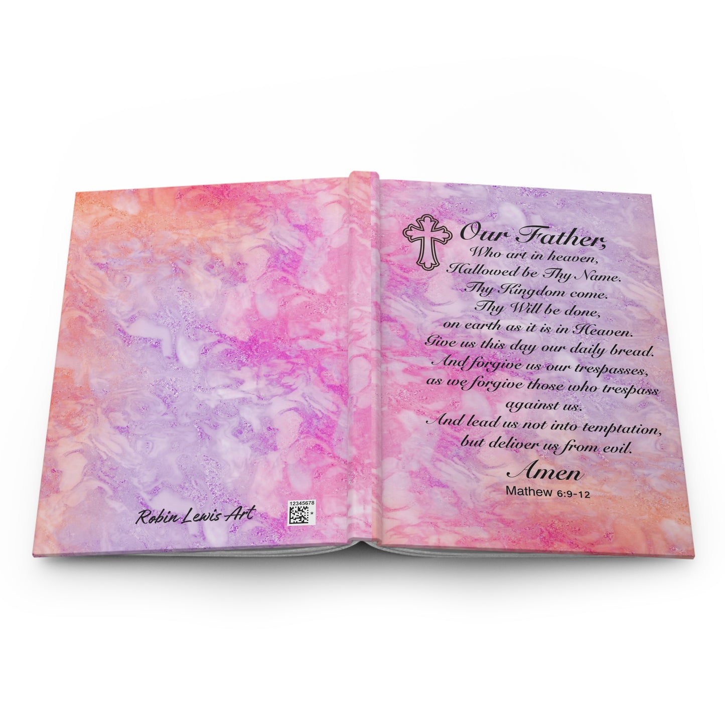 The Lords Prayer Marble Pink Hardcover Journal