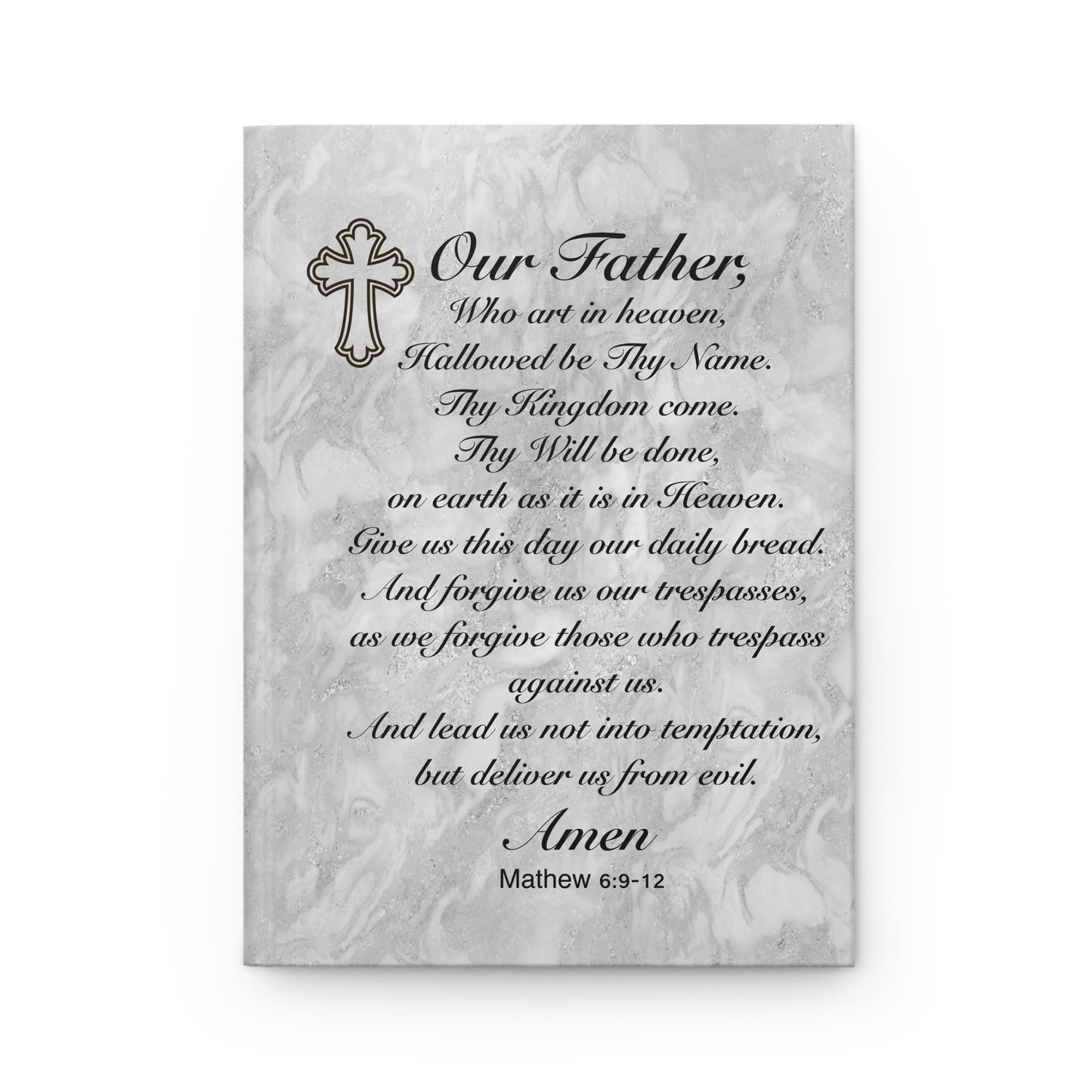 The Lords Prayer Marble Gray Hardcover Journal