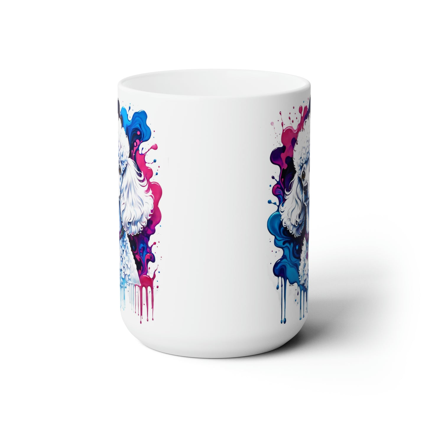 A Splash of Color Poodle Ceramic Mug 15oz
