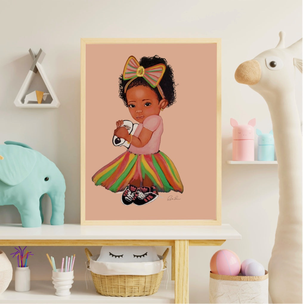 Sneaker Baby Shanice Peach Art Print